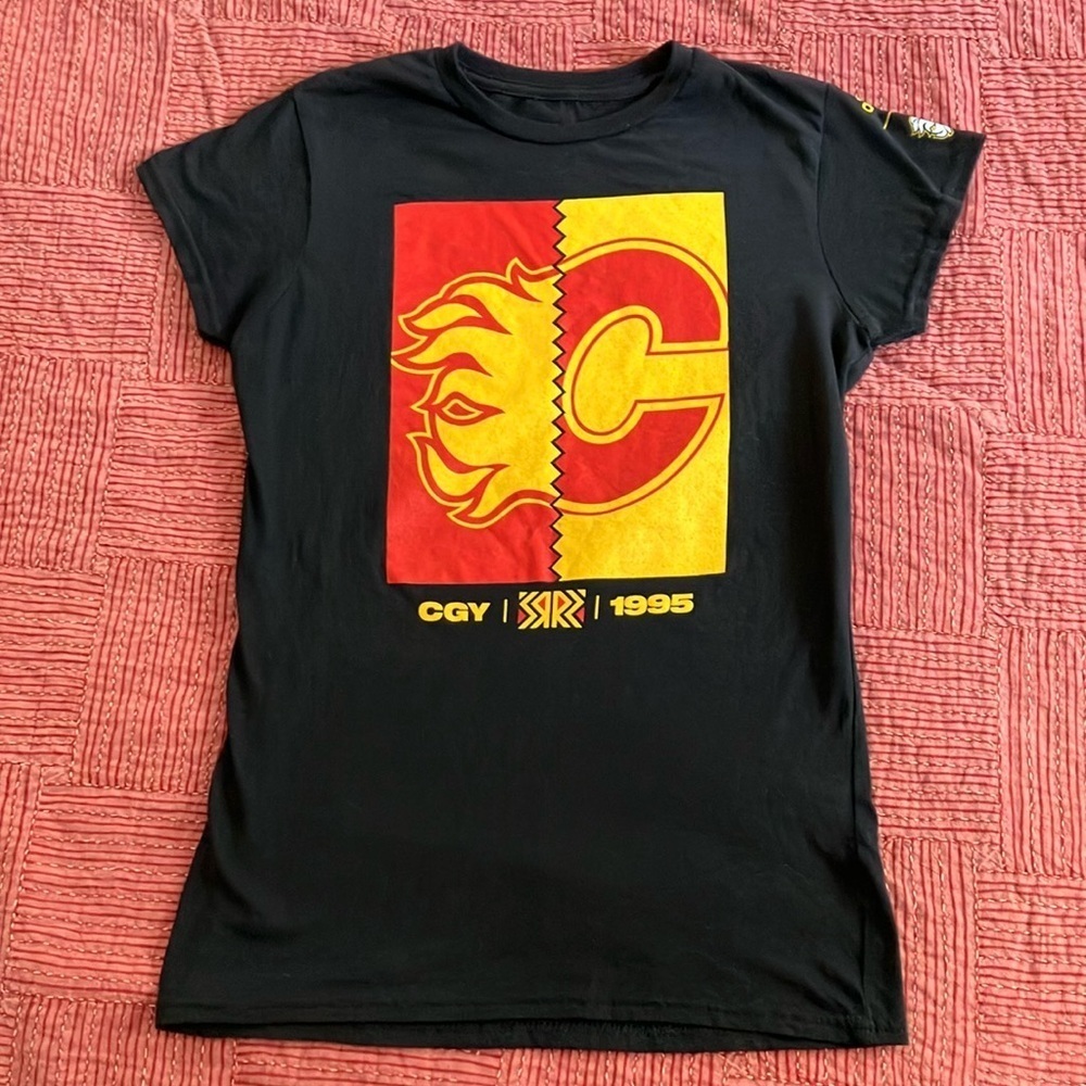 Calgary Flames Women’s Adidas Black Cotton T-Shirt